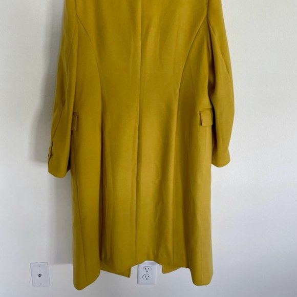 Antonio Melani Mustard Yellow Long Double Breasted Fall Coat Size 6 - Picture 7 of 7